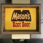 Mason   s Root Beer Lighted Wall Clock Sign Electric Works Mirro Products