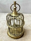 Vintage Brass Bird Cage Decor With Hanging Perch 5 5   x 3    Made In India