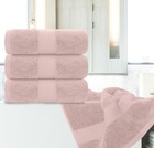 White Classic Luxury Bath Towels - Cotton Hotel Spa Towel 27x54 4-pack Pink
