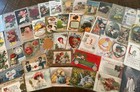 Lot Of 60 mixed  Antique Vintage Holidays Greetings 1900 s Postcards santa m702