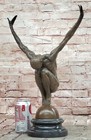 Signed Art Decor Bronze Swimmer Statue Male Diver Sculpture Figurine Decorative