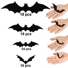  108 Pcs 3d Bat Halloween Wall Stickers Window Decorations With 4 Different 