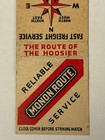 Monon Railroad Matchbook Cover The Route Of The Hoosier Railway Reliable Service