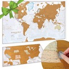 17x22   11x17 Scratch Off World   Usa Map Poster Set - Travel Decor