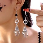 1pair Halloween Horror Skeleton Skull Earrings For Women s Holiday Gothic Wear