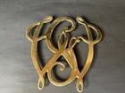 Virginia Metalcrafters Brass Trivet - George Washington Cypher  10-13 Size 6 x6 