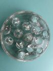 Vintage Clear Glass Floral Frog 13 Holes  5  Diameter