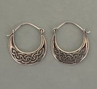 New Sundance Catalog Sterling Silver Celtic Hoop Earrings