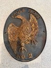 Vintage Large Eagle Hose Number Two  2 Cast Iron Plaque Sign