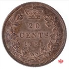 1858 Canada 20 Cents - Au58 - Lot 65p