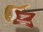 Wow Miller High Life Guitar Metal Beer Tin Tacker Sign New Rare