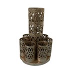 Vintage Silver Tone Filigree Lipstick Holder