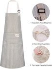 Aprons 2 Pack Adjustable Bib Aprons With 2 Pockets Cotton Linen Cooking Kitchen 
