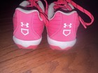 Girls Under Armour Pink White Softball Cleats Athletic Shoes 2y 