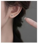 Surgical Steel Black Star Screw Back Ear Stud Earrings Trendy Jewelry For Women