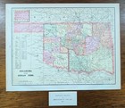 Vintage 1902 Oklahoma Indian Territory Map 14 x11 Old Antique Original Tahlequah