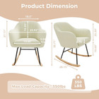 Nursery Rocking Chair  Upholstered Chenille Glider Rocker Chair  Modern Armchair