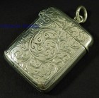 Antique Solid Sterling Silver Matchsafe Vesta Case Victorian George Unite 1895