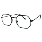 9225  c    Clear Lens Retro Hexagon Glasses Non-prescription