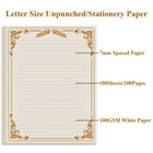 Vintage Lined Letter Paper - 100 Sheets  Stationary Paper For Writing Letters   