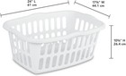 Sterilite Rectangular Laundry Basket  Plastic Clothes Hamper  1 5 Bushel