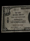 1929  10 First National Bank New Kensington  Pa National Currency Ch  4913