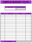 Personal Simple Budget Plan For Beginners  Pdf spreadsheet both Read Description