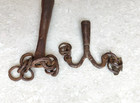 Vintage Scarce Handmade Indo Persian Tree Shape Iron Spear End Lance Pair Ir204