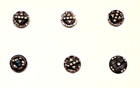 Antique Vintage Lot Of 12 Metal Picture Buttons - Small Steel Cuts - M124