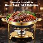 316 Stainless Steel Round Chafing Dishes For Buffet   Parties 9qt  For Party
