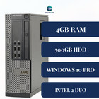 Dell Desktop Computer Pc Intel 2 Duo 4gb Ram 500gb Hdd Dvd Wifi Windows 10 Pro