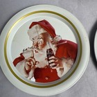 Vintage Christmas Santa Claus  Coca Cola 4 Metal  Drink Coasters
