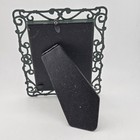    vintage Ornate Metal Picture Frame Dark Green Filigree Scroll Tabletop 3 5x5