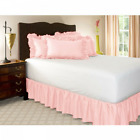 Wrap Around Dust Ruffle Bed Skirt Easy Fit   Pleated 15inch Drop Hotel Quality