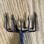 Vintage Fish Spear Frog Gig Spear Head Early Iron Barbed Small Trident 5 Tine