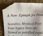 Jim Morrison A New Epitaph For Pere Lachaise 23 X 35  1993 Poetry Poster