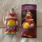 Vintage Pot Belly Clown Toy Bank  Jsny His Belly Grows As He Eats Coins Nos
