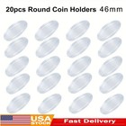 20pcs 46mm Clear Round Coin Capsule Container Storage Box Holder Case Plastic