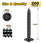 200pcs  8 1-1 2  Phillips Truss Head Wood Screws  1 1 2 Inch Black Screws  Quick