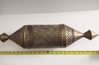 Antique Large Moroccan  Brass Pierced  Hand Molded  Lantern