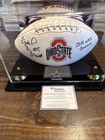 Ohio State Buckeyes White Football Signed By Ezekiel Elliott 2014 Natl Champs