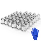 40pcs Lug Nut Covers 33mm Bullet Flanged Abs Chrome Plastic Anti-rust Push-on 