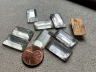 Lot  9  Vintage Czech Foil Back Clear Rectangular Glass Cabochons 23mm X 13mm