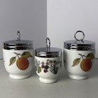 Royal Worcester Egg Coddler Evesham Lavina Peach Berries 2 Large 1 Small Vintage