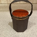 Vintage Lin Bren Creation Brown Powder Purse Octagon Textured