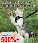 Cat Harness And Leash For Walking Escape Proof Soft Adjustable Cat Leash Brea   