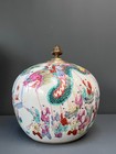 Antique 19th Chinese Porcelain Dragon   Boys Jar Famille Rose Vase