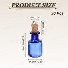 30pcs Small Square Mini Glass Bottles Jars With Cork Stopper Eye Screw Blue 
