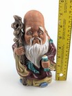 Vintage Shou Xing Longevity God Figurine Ceramic Statue Marked Asian Decor