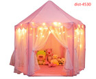 Princess Castle Playhouse Tent For Girls With Led Star Lights     Indoor   Outdoor